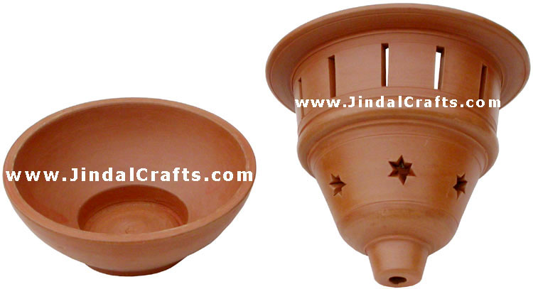 Handmade Terracotta Candle / Aroma Holder Indian Art