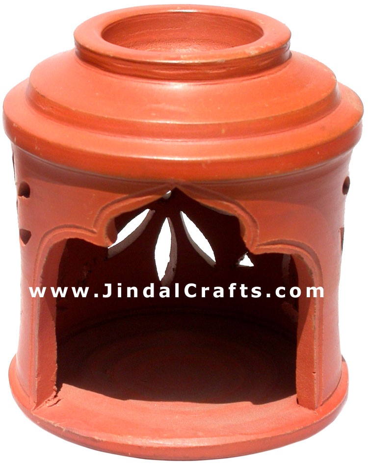 Oil Burner cum Candle holder - Handmade Terracotta Art