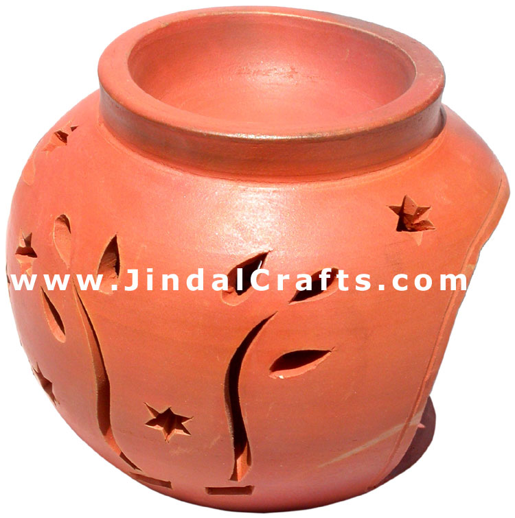 Oil Burner cum Candle holder - Handmade Terracotta Art