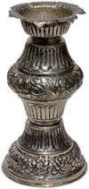 Candle Holder - Hand Carved Silver Plated Traditional