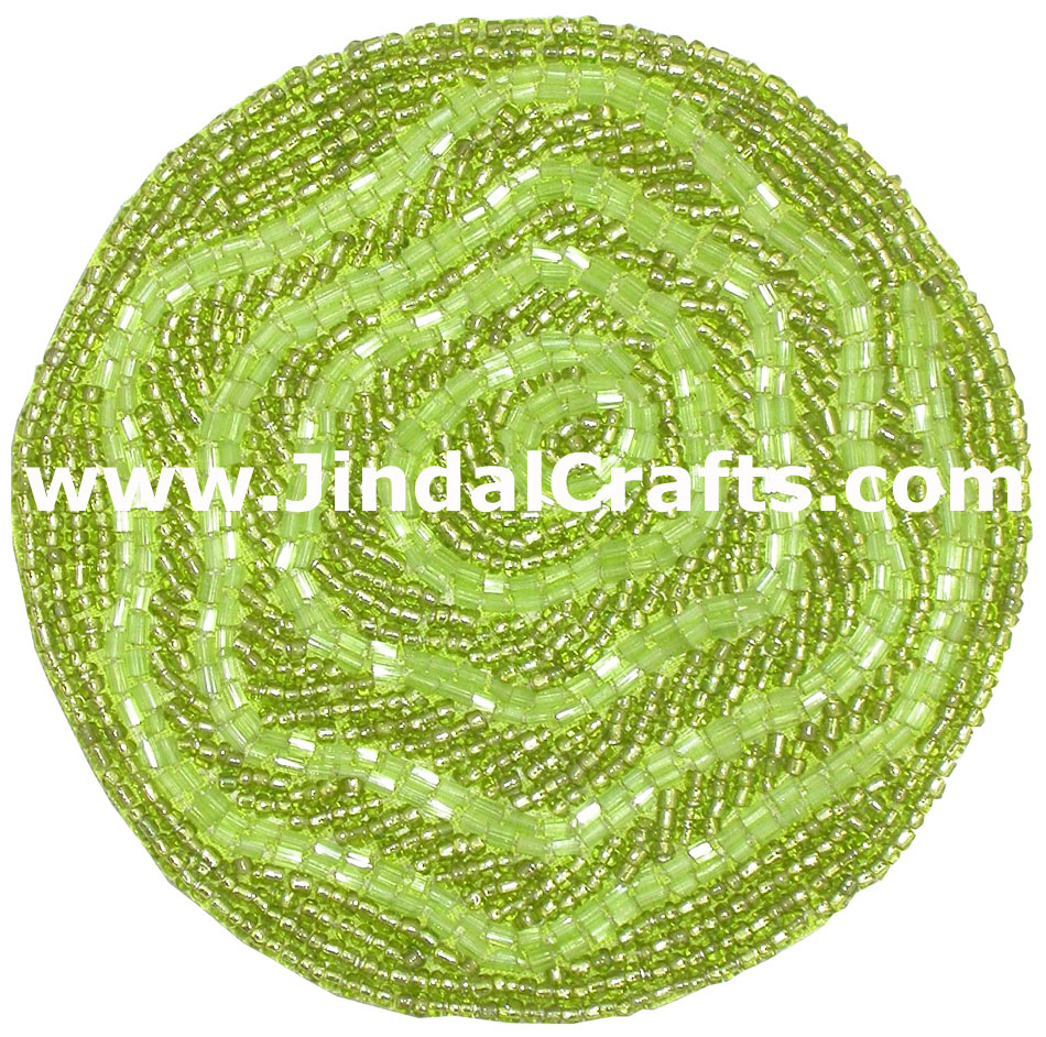 Handmade Beaded Coasters Indian Rich Traditional Art Craft Handicraft