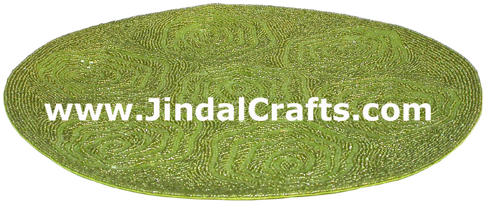 Handmade Beaded Coasters Indian Rich Traditional Art Craft Handicraft