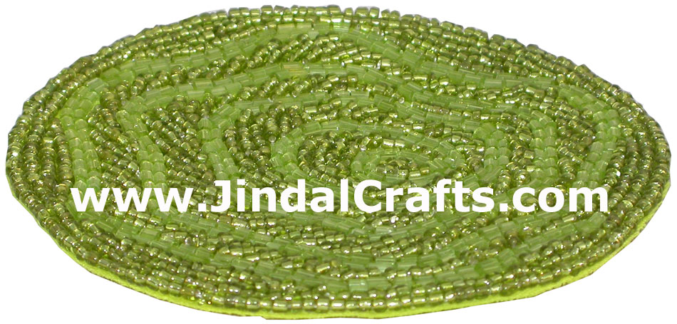 Handmade Beaded Coasters Indian Rich Traditional Art Craft Handicraft