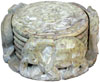 Hand Carved Stone Coaster Set Rich Indian Art Crafts Handicraft Artifact