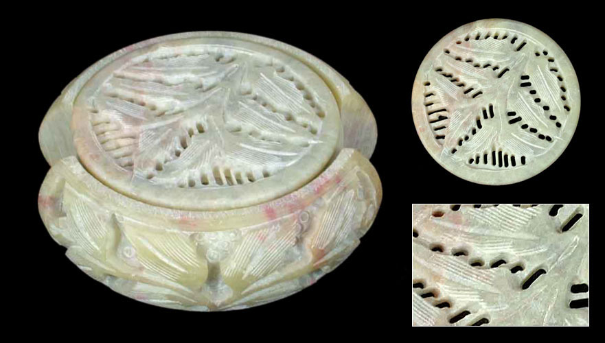 Hand Carved Stone Coaster Set Rich Indian Art Crafts Handicraft Artifact