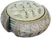 Hand Carved Stone Coaster Set Rich Indian Art Crafts Handicraft Artifact