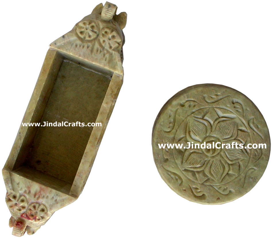 Hand Carved Stone Coaster Set Rich Indian Art Crafts Handicraft Artifact