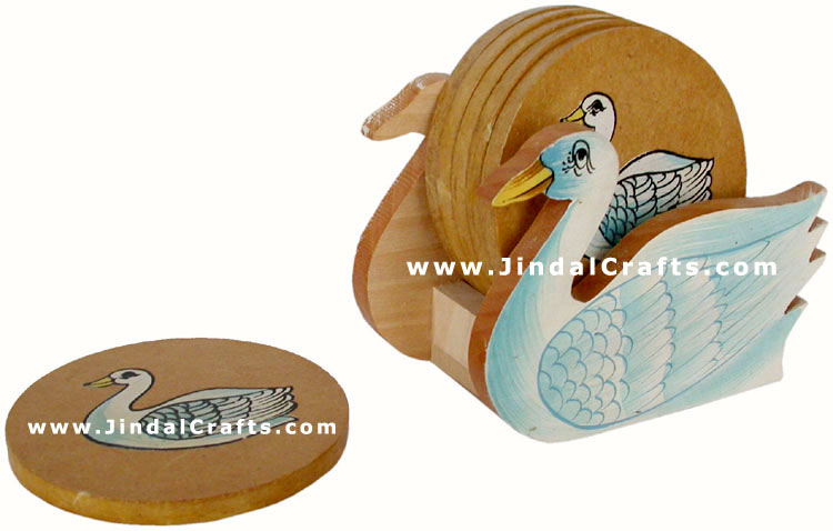 Drink Coasters - Hand Painted Wooden Traditional Art