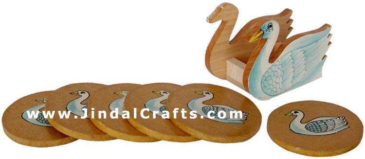 Drink Coasters - Hand Painted Wooden Traditional Art