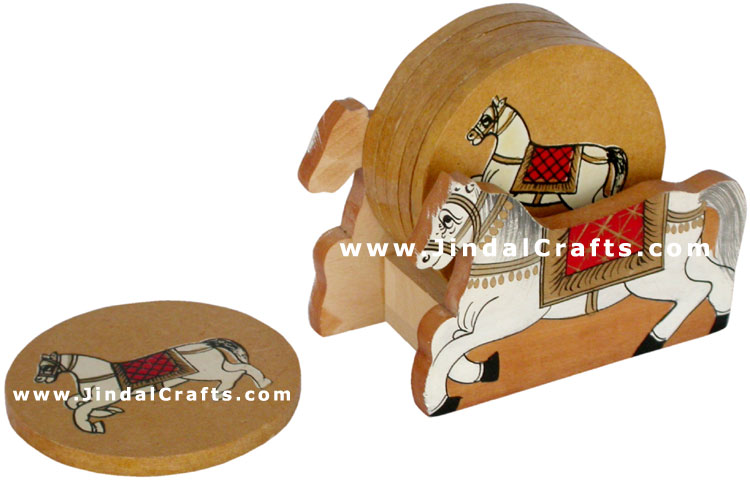 Drink Coasters - Hand Painted Wooden Traditional Art