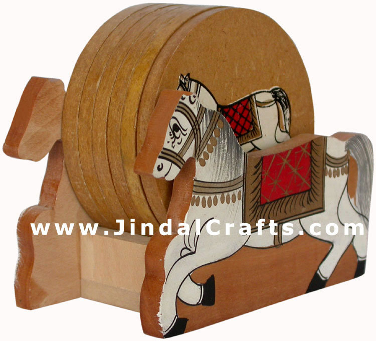 Drink Coasters - Hand Painted Wooden Traditional Art