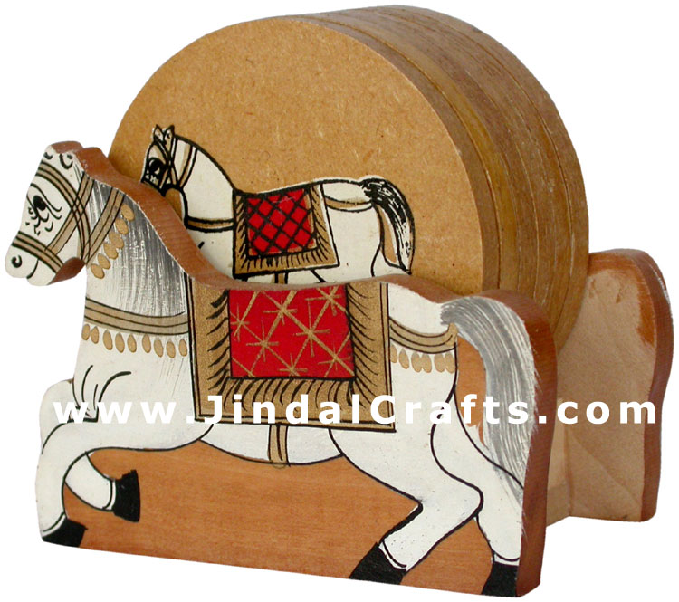 Drink Coasters - Hand Painted Wooden Traditional Art