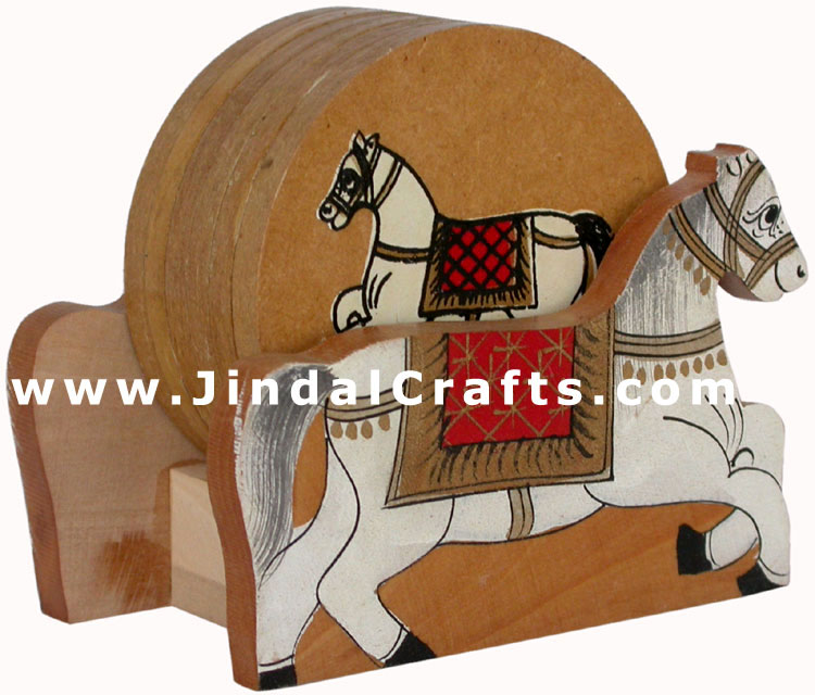 Drink Coasters - Hand Painted Wooden Traditional Art
