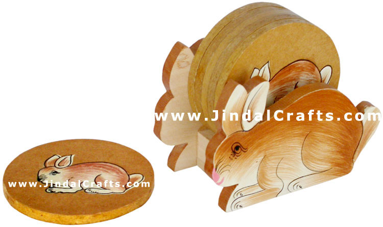 Drink Coasters - Hand Painted Wooden Traditional Art