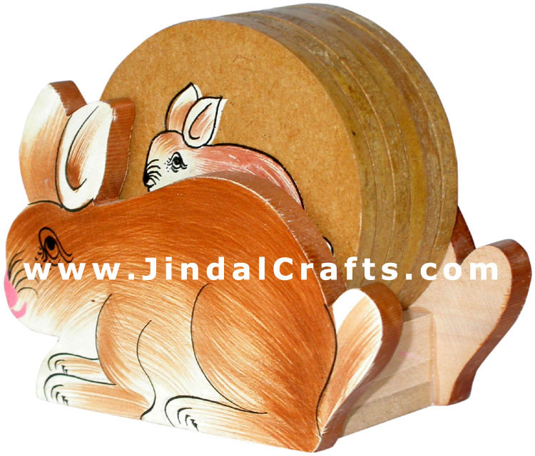 Drink Coasters - Hand Painted Wooden Traditional Art