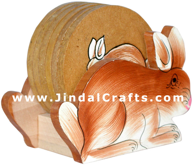 Drink Coasters - Hand Painted Wooden Traditional Art