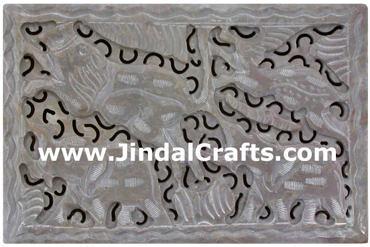 Hand Carved Marble Jewelry Box Indian Art