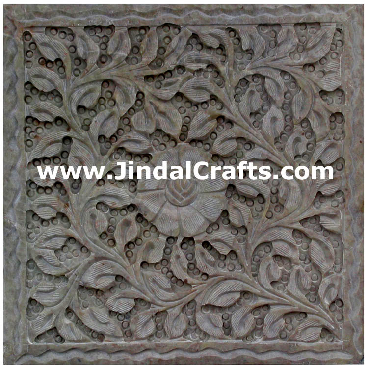 Hand Carved Marble Jewelry Box Indian Art