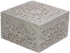 Hand Carved Marble Jewelry Box Indian Art