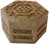 Hand Carved Marble Jewelry Box Indian Art
