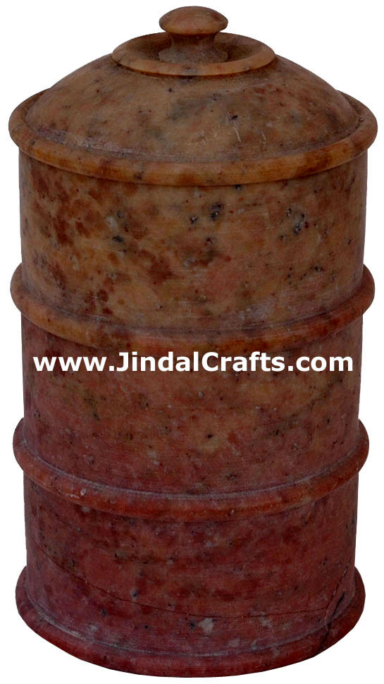 Hand Carved Marble Decorative Boxes Set Indian Art