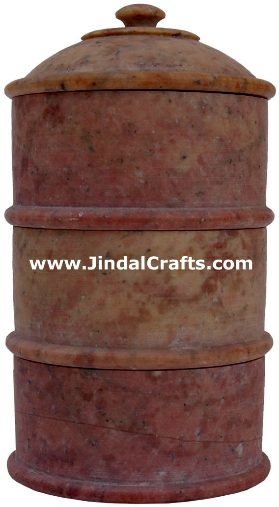 Hand Carved Marble Decorative Boxes Set Indian Art