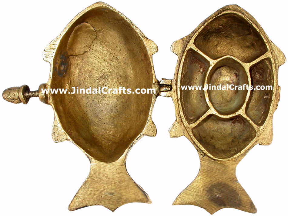 Brass Made Multi Purpose Box Fish Decor Box Traditional Tribal Design Handicraft