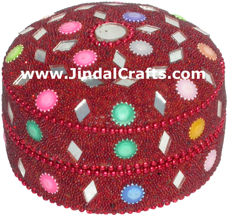 Set of 3 Handmade Trinket Boxes India Art