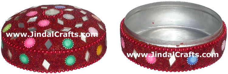 Set of 3 Handmade Trinket Boxes India Art
