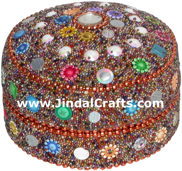 Set of 3 Handmade Trinket Boxes India Art