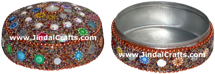 Set of 3 Handmade Trinket Boxes India Art