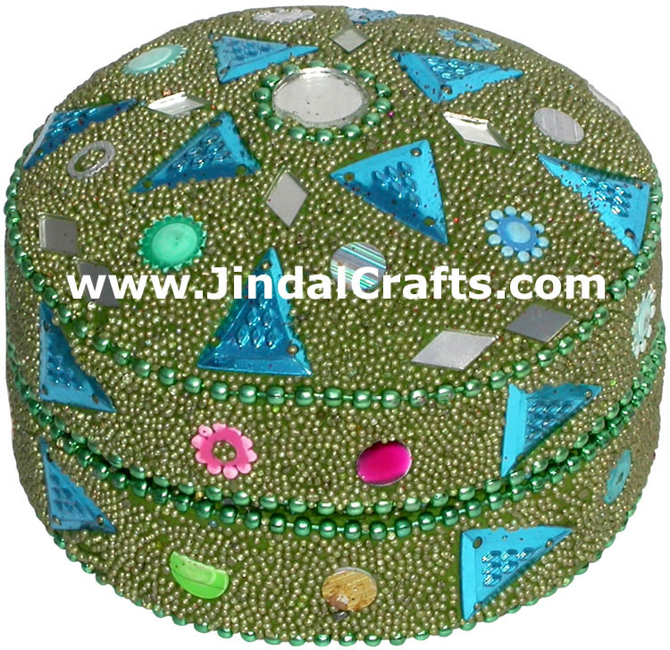 Set of 3 Handmade Trinket Boxes India Art