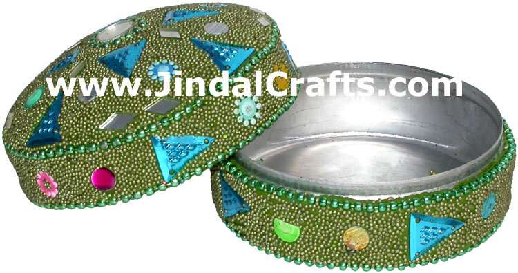 Set of 3 Handmade Trinket Boxes India Art