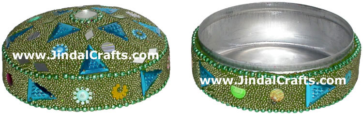 Set of 3 Handmade Trinket Boxes India Art