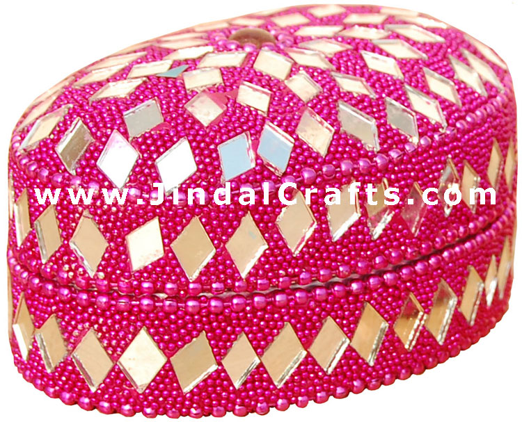 Set of 3 Decorative Trinket Boxes - Made from Lac by Artisans