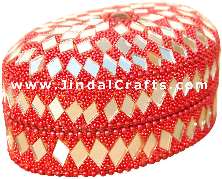 Set of 3 Decorative Trinket Boxes - Made from Lac by Artisans