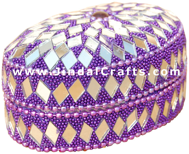 Set of 3 Decorative Trinket Boxes - Made from Lac by Artisans
