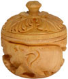 Hand Carved Wooden Small Box having Jungle Carving Art