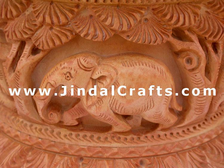 Hand Carved Jewelry / Multi Purpose Box Indian Wood Art