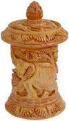 Hand Carved Jewelry / Multi Purpose Box Indian Wood Art