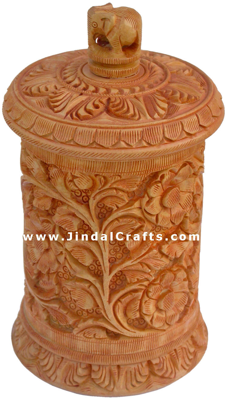 Hand Carved Multi Purpose Wooden Box India Fair Trade