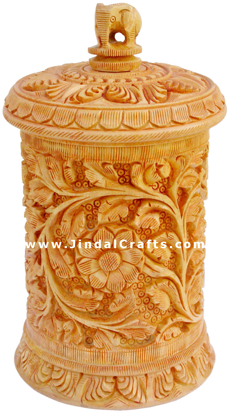 Hand Carved Multi Purpose Wooden Box India Fair Trade