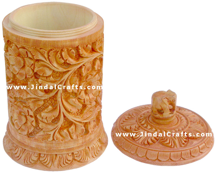 Hand Carved Multi Purpose Wooden Box India Fair Trade