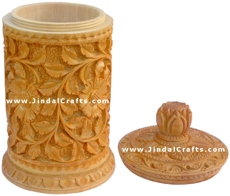 Hand Carved Multi Purpose Wooden Box India Fair Trade