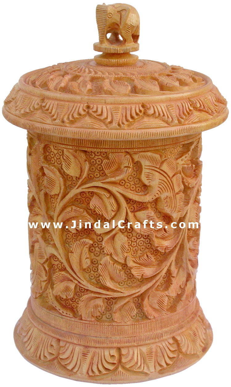 Hand Carved Multi Purpose Wooden Box India Fair Trade