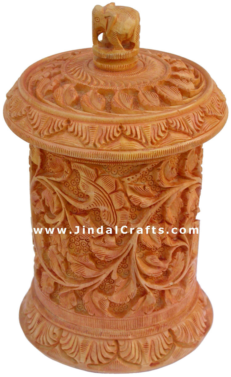 Hand Carved Multi Purpose Wooden Box India Fair Trade