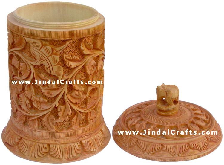Hand Carved Multi Purpose Wooden Box India Fair Trade