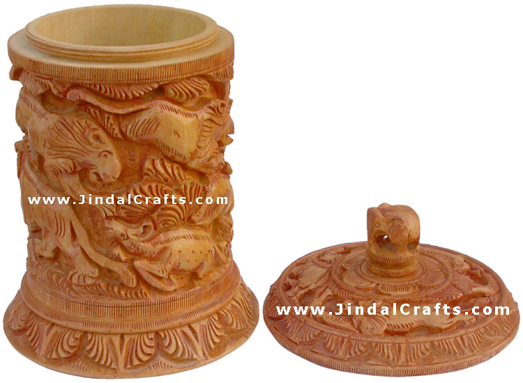 Hand Carved Multi Purpose Wooden Box India Fair Trade