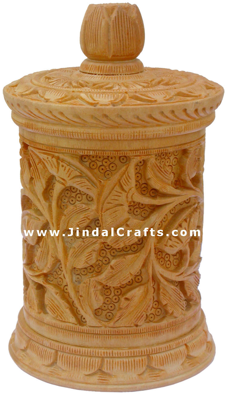 Hand Carved Multi Purpose Wooden Box India Fair Trade