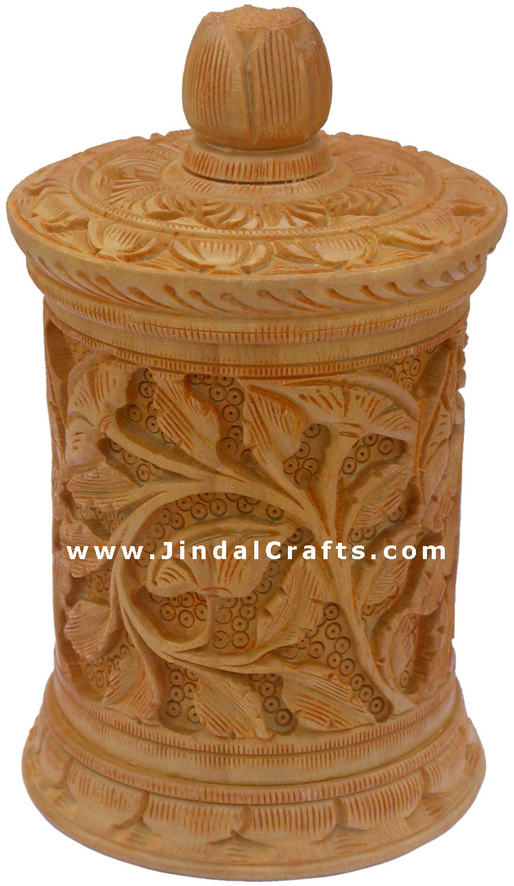 Hand Carved Multi Purpose Wooden Box India Fair Trade